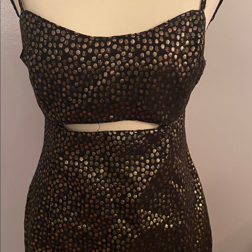 Mink Pink Isabella mini dress black and gold size small NWT - Picture 4 of 13